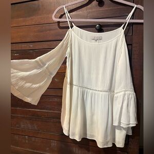 1 State - White/Cream Spaghetti strap and off the shoulder sleeves - Size - M